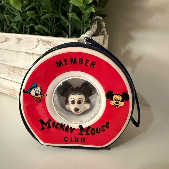 Mickey Mouse Club Member 1950’s Round Navy Zipper Bag Purse w/ Wrist Strap VTG - Picture 1 of 13